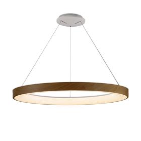 M8015  Niseko Dimmable Pendant Ring 66W LED With Remote Wood